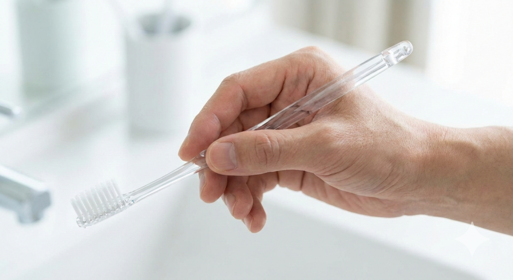 歯や歯茎を傷つけないための正しい歯ブラシの持ち方「ペングリップ（鉛筆持ち）」